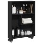Carrito de almacenaje estrecho madera negro 48x13x68 cm en Librerías y estanterías | Comprar online en Foru.es