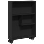 Carrito de almacenaje estrecho madera negro 48x13x68 cm en Librerías y estanterías | Comprar online en Foru.es