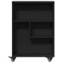 Carrito de almacenaje estrecho madera negro 48x13x68 cm en Librerías y estanterías | Comprar online en Foru.es