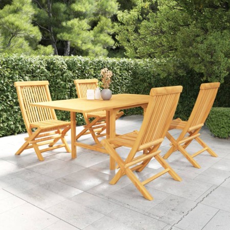 Conjunto de comedor de jardín 5 piezas madera maciza de teca de vidaXL, Conjuntos de jardín - Ref: Foro24-3059593, Precio: 42...