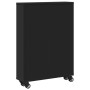 Carrito de almacenaje estrecho madera negro 48x13x68 cm en Librerías y estanterías | Comprar online en Foru.es