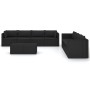 Set muebles de jardín 9 piezas y cojines ratán sintético negro de vidaXL, Conjuntos de jardín - Ref: Foro24-3059503, Precio: ...