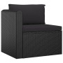 Set muebles de jardín 9 piezas y cojines ratán sintético negro de vidaXL, Conjuntos de jardín - Ref: Foro24-3059503, Precio: ...