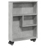 Carrito de almacenaje estrecho madera gris hormigón 48x13x68 cm en Librerías y estanterías | Comprar online en Foru.es