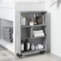 Carrito de almacenaje estrecho madera gris hormigón 48x13x68 cm en Librerías y estanterías | Comprar online en Foru.es