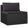 Set muebles de jardín 9 piezas y cojines ratán sintético negro de vidaXL, Conjuntos de jardín - Ref: Foro24-3059503, Precio: ...