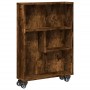 Carrito de almacenaje estrecho madera roble ahumado 48x13x68 cm en Librerías y estanterías | Comprar online en Foru.es