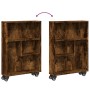 Carrito de almacenaje estrecho madera roble ahumado 48x13x68 cm en Librerías y estanterías | Comprar online en Foru.es