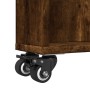 Carrito de almacenaje estrecho madera roble ahumado 48x13x68 cm en Librerías y estanterías | Comprar online en Foru.es