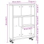 Carrito de almacenaje estrecho madera roble ahumado 48x13x68 cm en Librerías y estanterías | Comprar online en Foru.es