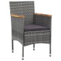 Muebles de jardín 5 piezas ratán sintético gris y acacia de vidaXL, Conjuntos de jardín - Ref: Foro24-3058327, Precio: 367,13...