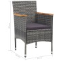 Muebles de jardín 5 piezas ratán sintético gris y acacia de vidaXL, Conjuntos de jardín - Ref: Foro24-3058327, Precio: 367,13...