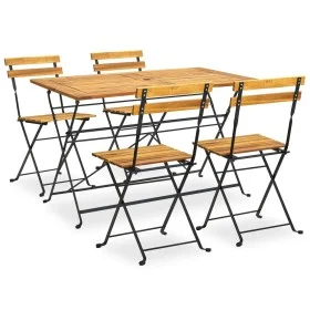 Set de comedor de jardín plegable 5 pzas madera maciza acacia de vidaXL, Conjuntos de jardín - Ref: Foro24-3058155, Precio: 3...