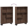 Carrito de almacenaje estrecho madera marrón roble 48x13x68 cm en Librerías y estanterías | Comprar online en Foru.es