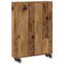 Carrito de almacenaje estrecho madera envejecida 48x13x68 cm en Librerías y estanterías | Comprar online en Foru.es