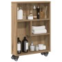 Carrito de almacenaje estrecho madera roble artisian 48x13x68cm en Librerías y estanterías | Comprar online en Foru.es