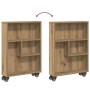 Carrito de almacenaje estrecho madera roble artisian 48x13x68cm en Librerías y estanterías | Comprar online en Foru.es