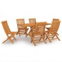 Conjunto de comedor de jardín 7 piezas madera maciza de teca de vidaXL, Conjuntos de jardín - Ref: Foro24-3059594, Precio: 53...