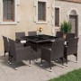 Muebles de jardín 9 piezas ratán sintético y vidrio marrón de vidaXL, Conjuntos de jardín - Ref: Foro24-3058341, Precio: 655,...