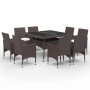 Muebles de jardín 9 piezas ratán sintético y vidrio marrón de vidaXL, Conjuntos de jardín - Ref: Foro24-3058341, Precio: 655,...