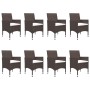 Muebles de jardín 9 piezas ratán sintético y vidrio marrón de vidaXL, Conjuntos de jardín - Ref: Foro24-3058341, Precio: 655,...
