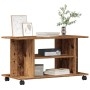 Mueble de TV con ruedas madera ingeniería envejecida 80x40x45cm en Muebles TV | Comprar online en Foru.es