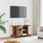 Mueble de TV con ruedas madera ingeniería envejecida 80x40x45cm en Muebles TV | Comprar online en Foru.es