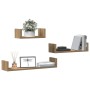 Estantes pared 3 unidades madera ingeniería roble artisan en Estanterías | Comprar online en Foru.es
