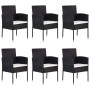 Juego de comedor para jardín 7 piezas ratán sintético negro de vidaXL, Conjuntos de jardín - Ref: Foro24-3059419, Precio: 340...