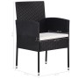 Juego de comedor para jardín 7 piezas ratán sintético negro de vidaXL, Conjuntos de jardín - Ref: Foro24-3059419, Precio: 340...