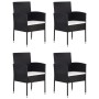 Juego de comedor para jardín 5 piezas ratán sintético negro de vidaXL, Conjuntos de jardín - Ref: Foro24-3059416, Precio: 250...