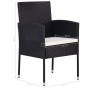 Juego de comedor para jardín 5 piezas ratán sintético negro de vidaXL, Conjuntos de jardín - Ref: Foro24-3059416, Precio: 250...