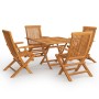 Juego de comedor para jardín 5 piezas madera maciza teca de vidaXL, Conjuntos de jardín - Ref: Foro24-3059584, Precio: 447,13...