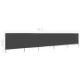 Paravientos de playa de 5 paneles tela gris antracita 600x80 cm de vidaXL, Sombrillas - Ref: Foro24-47156, Precio: 55,25 €, D...