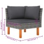 Set de muebles de jardín 6 pzas y cojines ratán sintético gris de vidaXL, Conjuntos de jardín - Ref: Foro24-3059714, Precio: ...