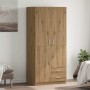 Armario de madera de ingeniería roble artesanal 80x52x180 cm en Armarios roperos | Comprar online en Foru.es