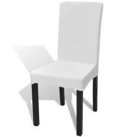 Funda para silla elástica recta 6 unidades blanca de vidaXL, Fundas - Ref: Foro24-130377, Precio: 25,66 €, Descuento: %