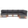 Set de muebles de jardín 7 pzas y cojines ratán sintético gris de vidaXL, Conjuntos de jardín - Ref: Foro24-3059718, Precio: ...