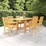 Conjunto de comedor de jardín 7 piezas madera maciza de teca de vidaXL, Conjuntos de jardín - Ref: Foro24-3059600, Precio: 94...