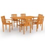Conjunto de comedor de jardín 7 piezas madera maciza de teca de vidaXL, Conjuntos de jardín - Ref: Foro24-3059600, Precio: 94...