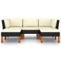 Set de muebles de jardín 5 pzas y cojines ratán sintético negro de vidaXL, Conjuntos de jardín - Ref: Foro24-3059733, Precio:...