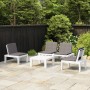Set de muebles de jardín 4 piezas con cojines plástico blanco de vidaXL, Conjuntos de jardín - Ref: Foro24-3059829, Precio: 2...