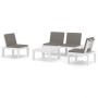 Set de muebles de jardín 4 piezas con cojines plástico blanco de vidaXL, Conjuntos de jardín - Ref: Foro24-3059829, Precio: 2...