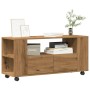 Mueble TV ruedas madera ingeniería roble artisan 102x34,5x43cm en Muebles TV | Comprar online en Foru.es