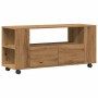 Mueble TV ruedas madera ingeniería roble artisan 102x34,5x43cm en Muebles TV | Comprar online en Foru.es