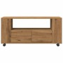 Mueble TV ruedas madera ingeniería roble artisan 102x34,5x43cm en Muebles TV | Comprar online en Foru.es