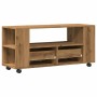 Mueble TV ruedas madera ingeniería roble artisan 102x34,5x43cm en Muebles TV | Comprar online en Foru.es