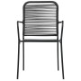 Set de comedor de jardín 7 pzas cuerda de algodón y acero negro de vidaXL, Conjuntos de jardín - Ref: Foro24-3058278, Precio:...