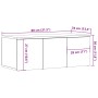 Mueble para TV madera contrachapada envejecida 80x34x30 cm en Muebles TV | Comprar online en Foru.es
