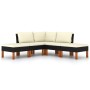 Set de muebles de jardín 5 pzas y cojines ratán sintético negro de vidaXL, Conjuntos de jardín - Ref: Foro24-3059732, Precio:...
